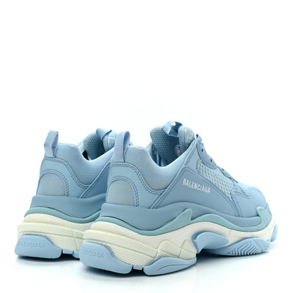 Balenciaga Fabric Mesh Womens Triple S Sneakers 40 Light Blue White 4 of 8