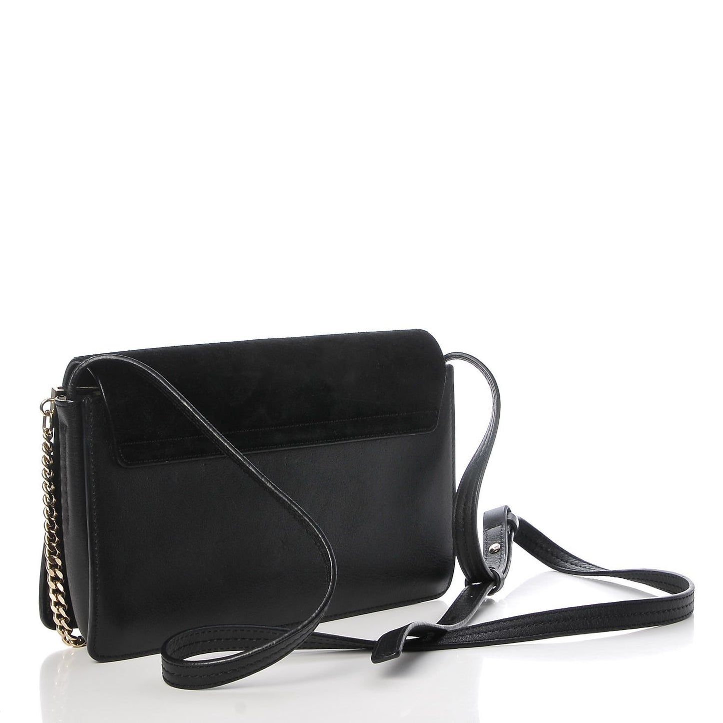 Suede Calfskin Small Faye Shoulder Bag Black
