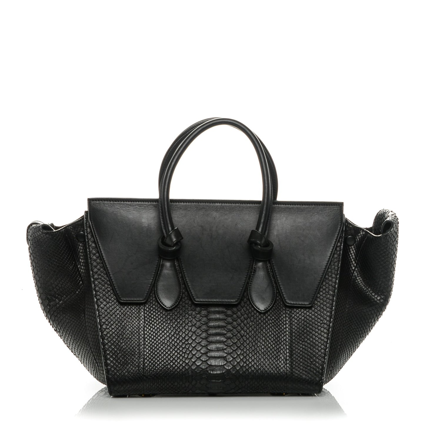 Python Small Tie Knot Tote Black