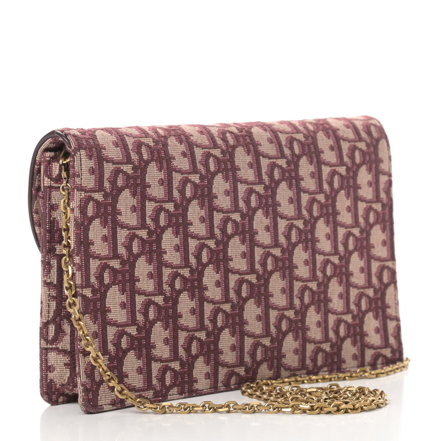 Christian Dior Oblique Saddle Chain Pouch Burgundy 3 of 11
