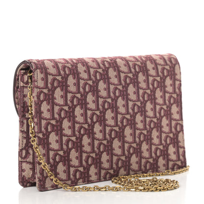 Christian Dior Oblique Saddle Chain Pouch Burgundy 3 of 11