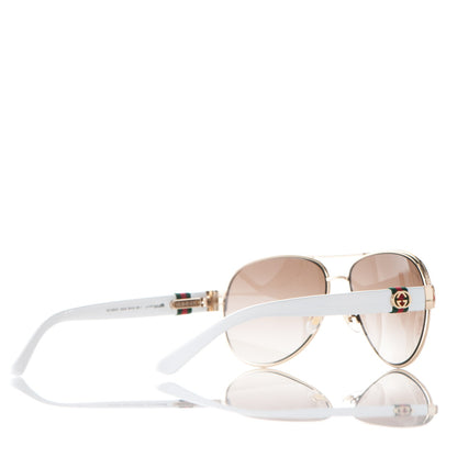 Gucci Web Aviator Sunglasses 4282/S White Gold 4 of 8