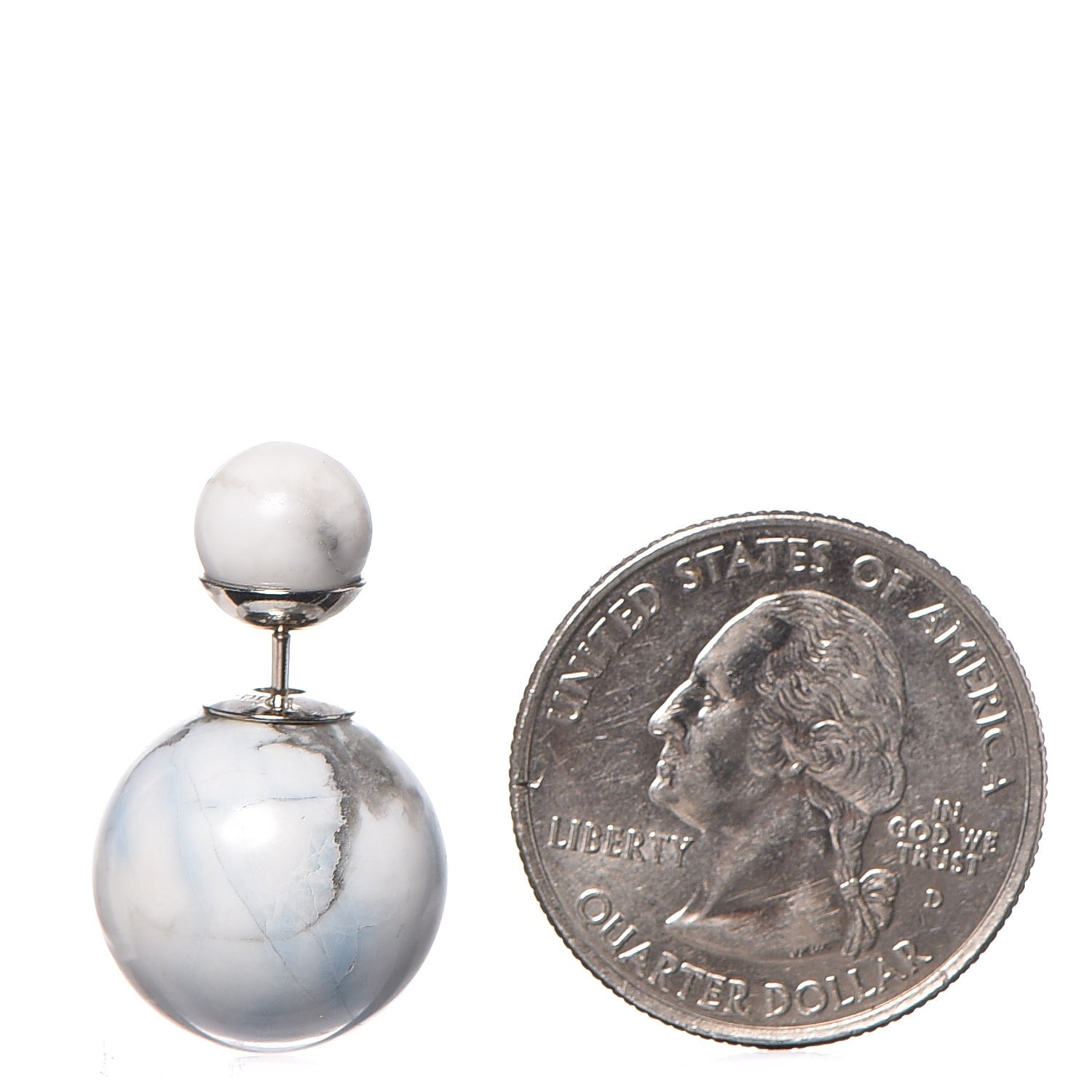 Christian Dior Palladium Mise En Dior Tribal Earrings White 2 of 5