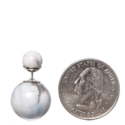 Christian Dior Palladium Mise En Dior Tribal Earrings White 2 of 5