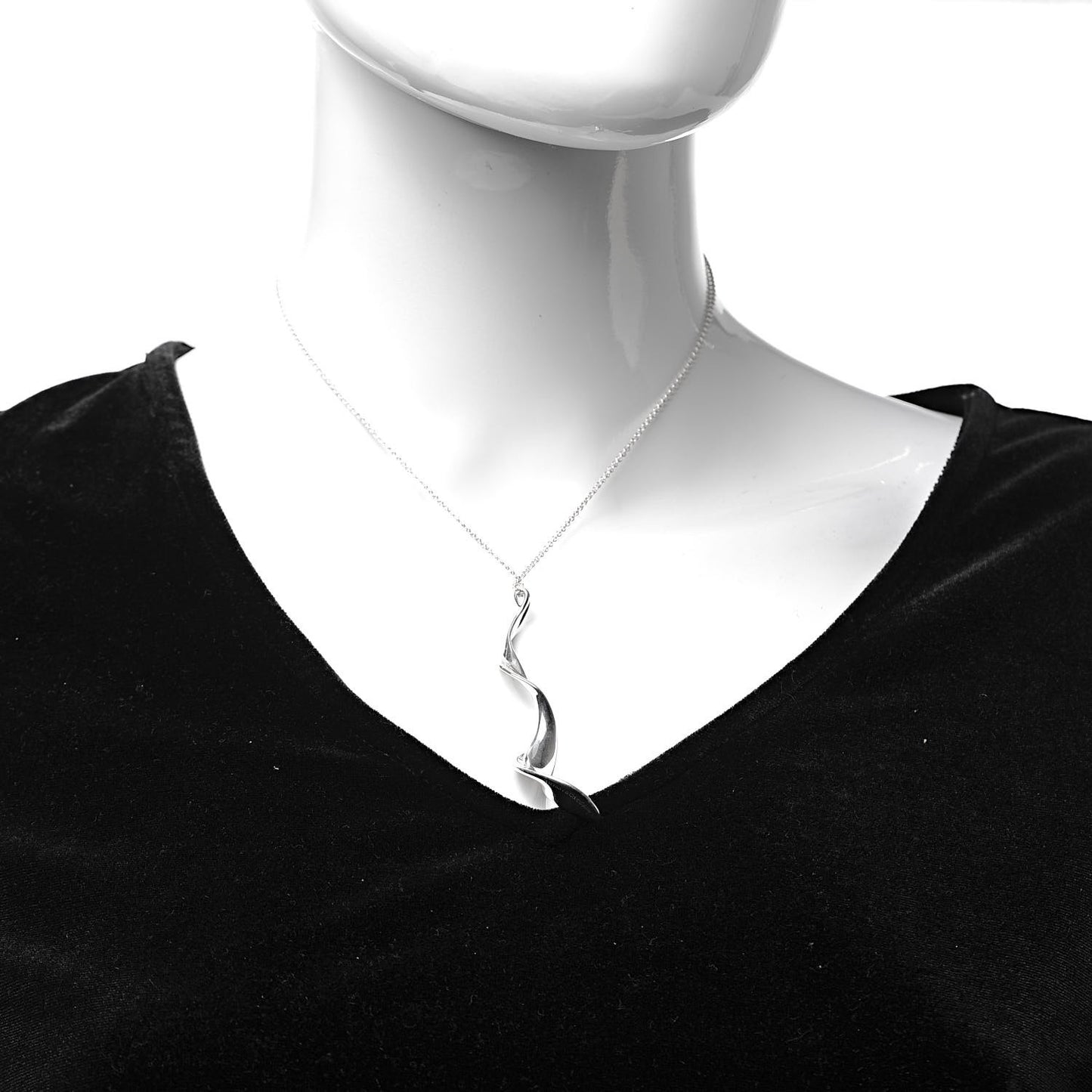 Sterling Silver Frank Gehry Orchid Drop Pendant Necklace