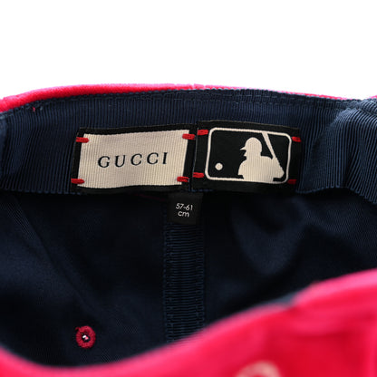 Gucci X MLB Velvet NY Yankees Baseball Hat 57-61 Pink 8 of 11