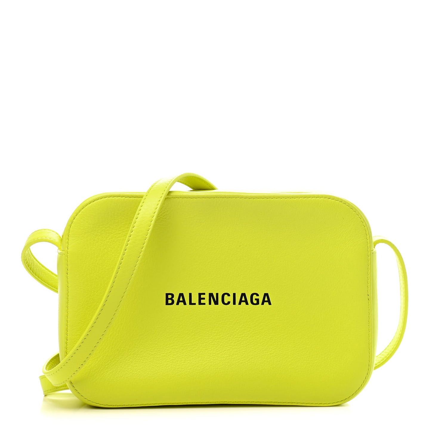 Calfskin Logo S Everyday Camera Bag Acid Green Black