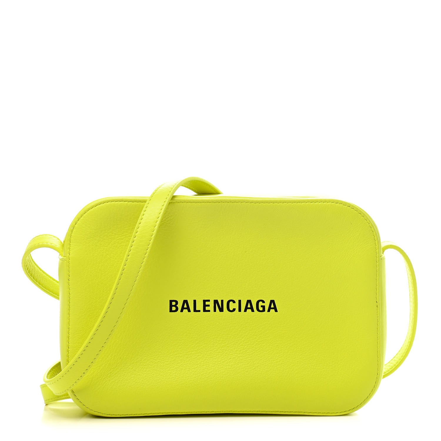 Balenciaga Calfskin Logo S Everyday Camera Bag Acid Green Black 1 of 9