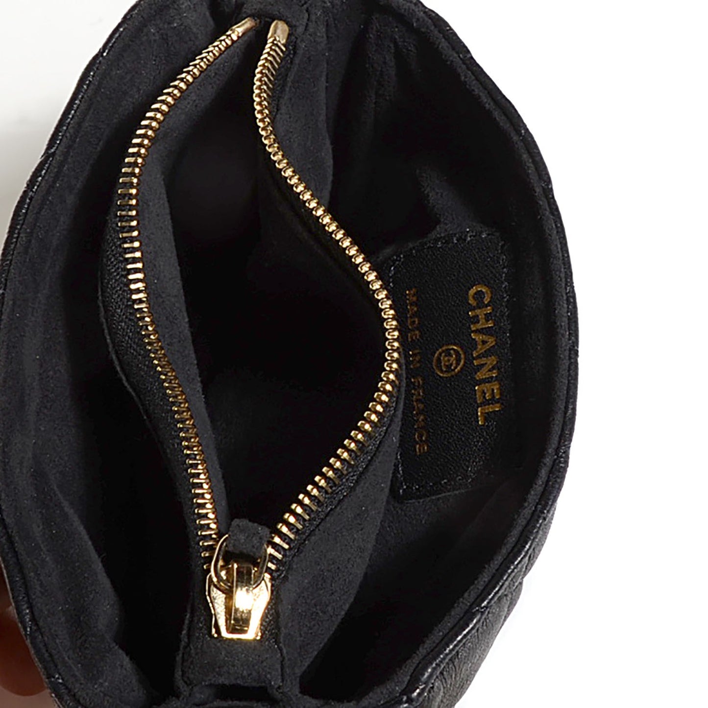 Lambskin Quilted Pearl Chain Love Symbols Mini Bag Black