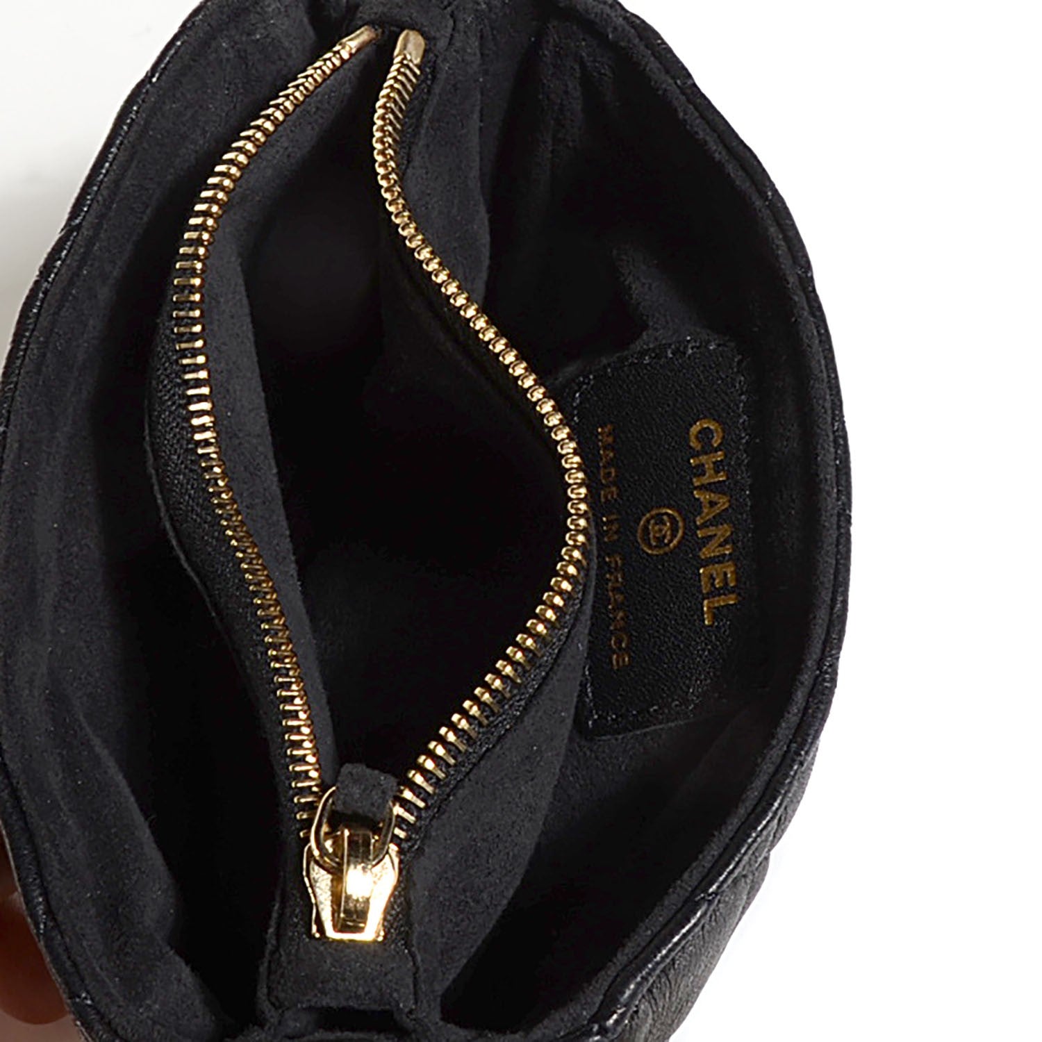 Chanel Lambskin Quilted Pearl Chain Love Symbols Mini Bag Black 9 of 11
