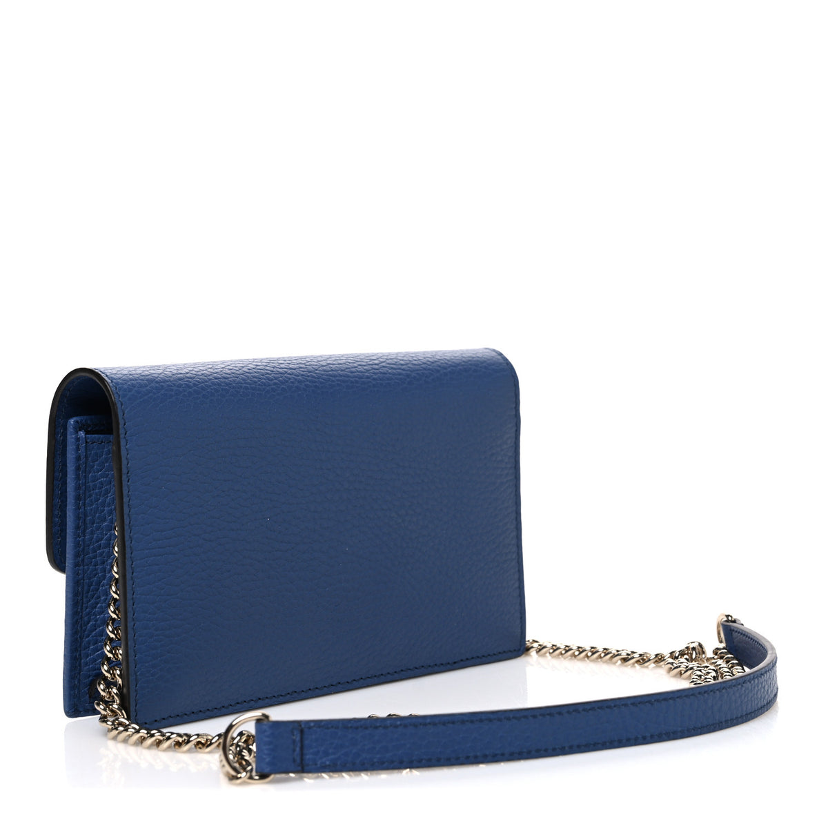 Gucci Dollar Calfskin Interlocking G Chain Wallet Caspian 3 of 12