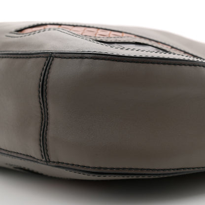 Bottega Veneta Calfskin Crocodile Ostrich Loop Bag  Taupe Multicolor 9 of 10