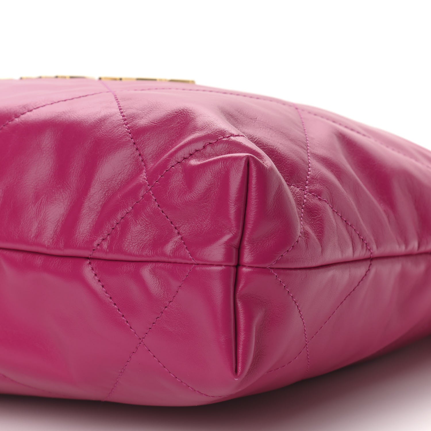 Chanel Shiny Calfskin Quilted Small Chanel 22 Dark Pink 11 of 12