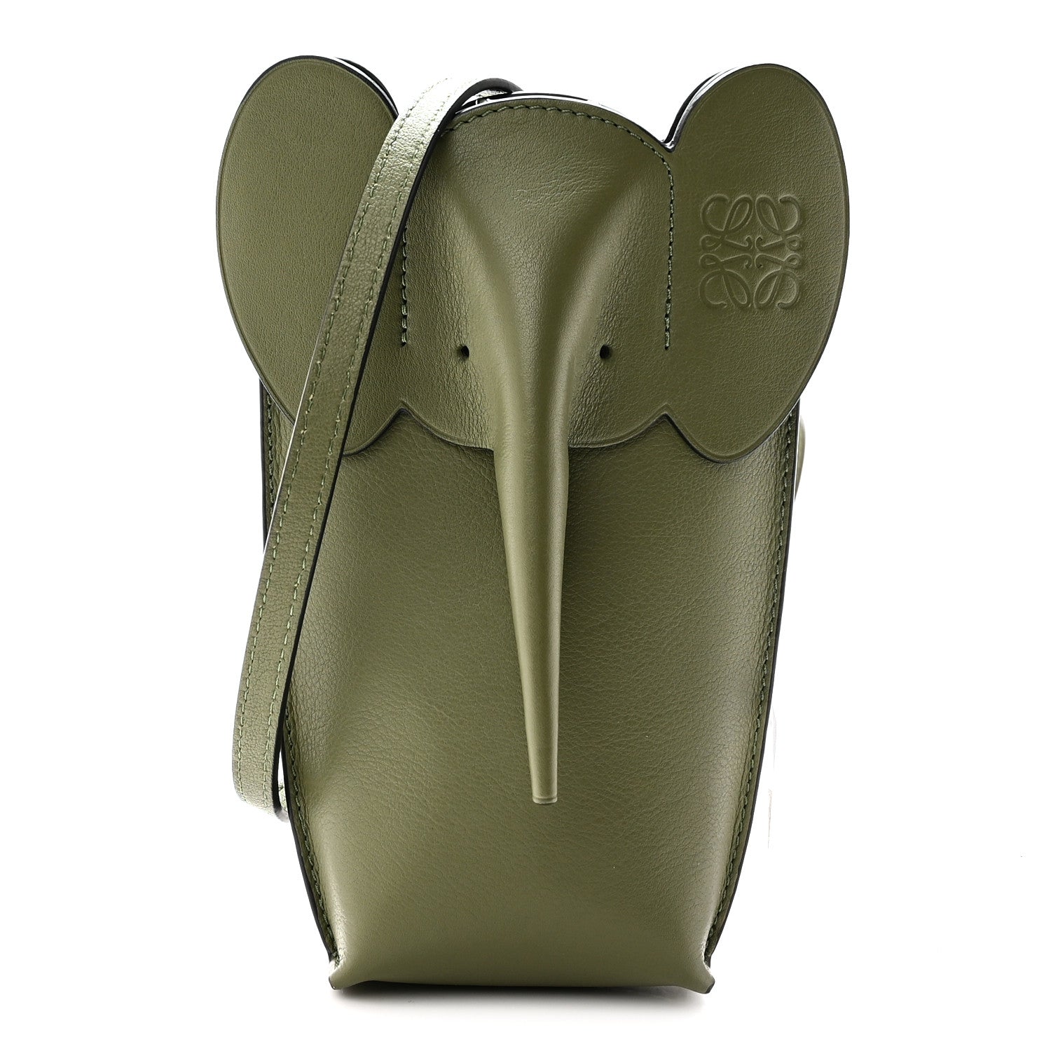 Loewe Calfskin Elephant Pouch Crossbody Bag Avocado 1 of 9