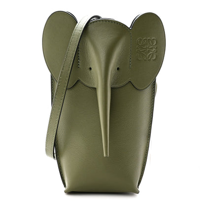 Loewe Calfskin Elephant Pouch Crossbody Bag Avocado 1 of 9