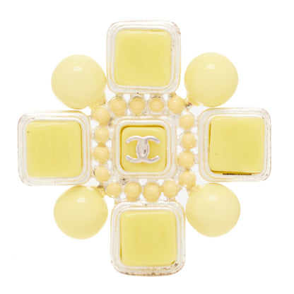 Chanel Enamel CC Brooch Yellow 1 of 4