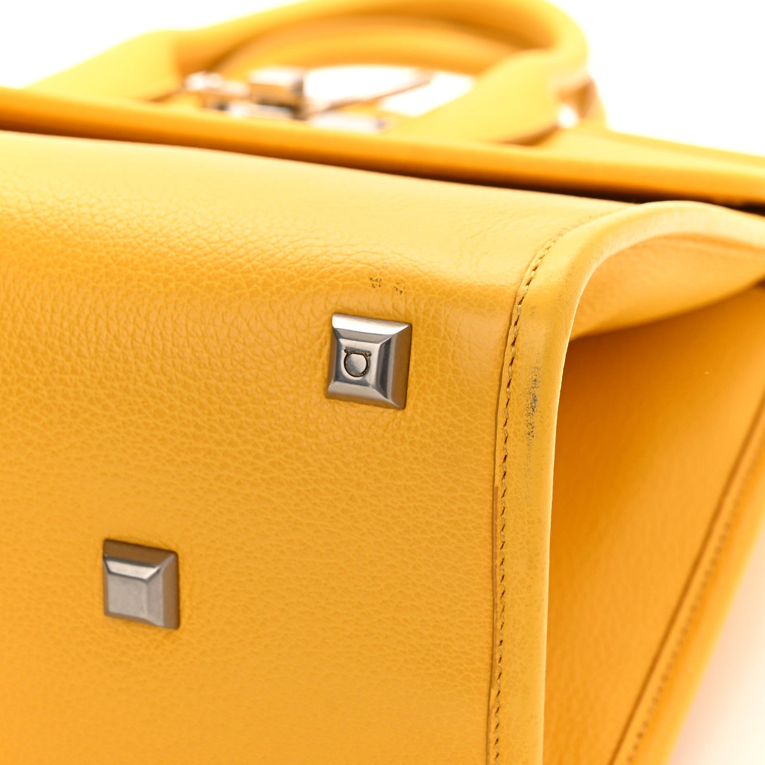 Salvatore Ferragamo Calfskin The Studio Bag Sunshine 11 of 11