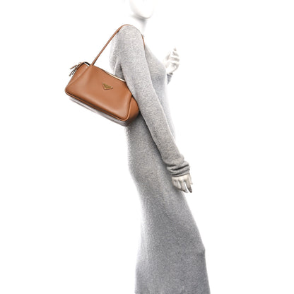 Prada Calfskin Medium Shoulder Bag Caramel 2 of 9