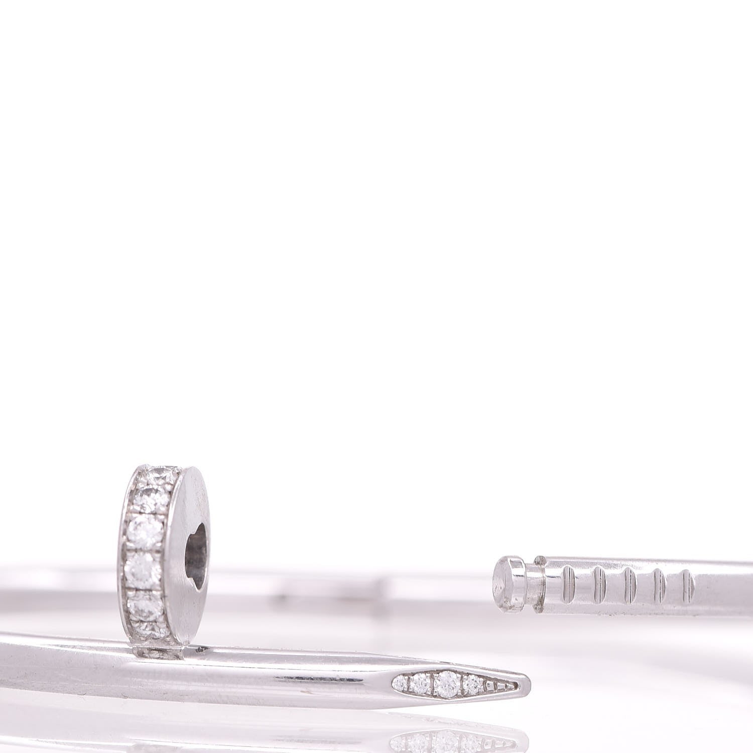 Cartier 18K White Gold Diamond Juste Un Clou Bracelet 16 7 of 8