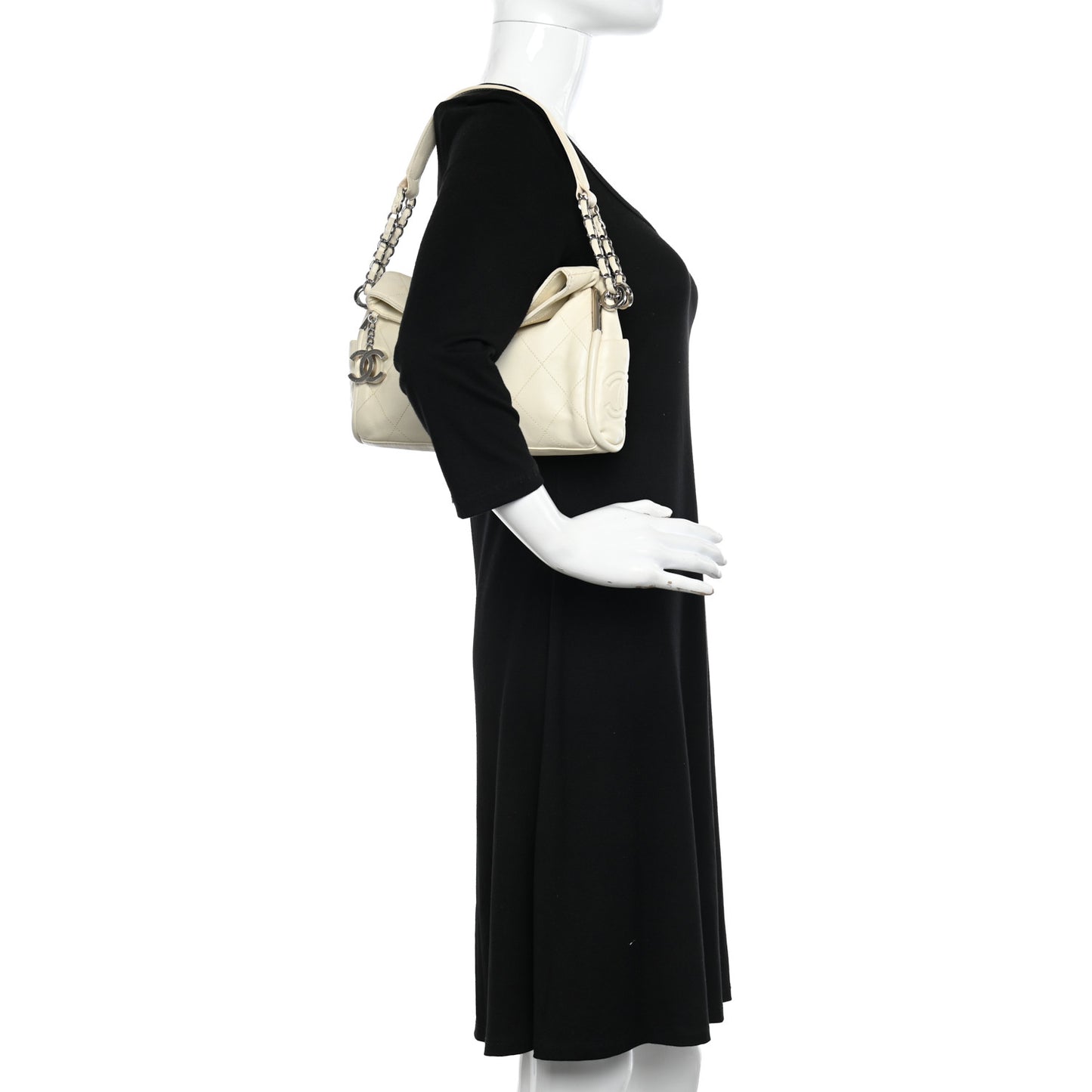 Lambskin Stitched Small Ultimate Soft Tote White