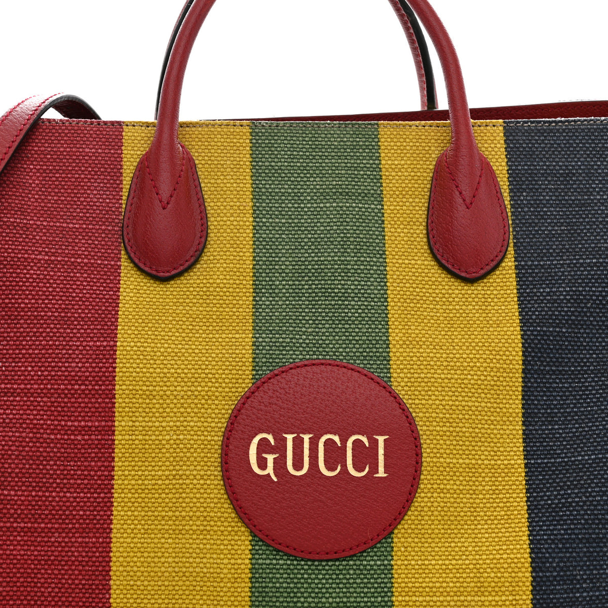 Gucci Canvas Marley Stripe Script Logo Large Gucci 100 Tote Bag Multicolor 9 of 15
