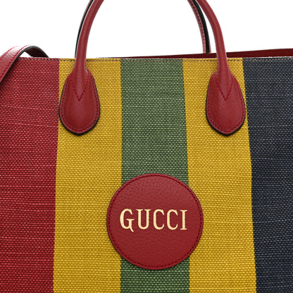 Gucci Canvas Marley Stripe Script Logo Large Gucci 100 Tote Bag Multicolor 9 of 15