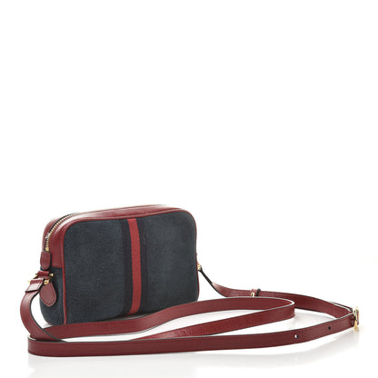 Gucci Suede Calfskin Web Mini Ophidia Shoulder Bag New Blue Romantic Cherry 3 of 12
