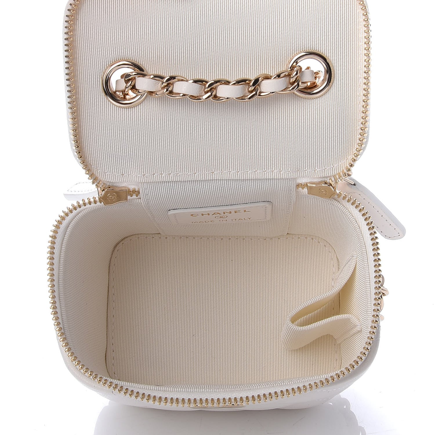 Chanel Lambskin Quilted My Chanel Lady Vanity Case With Chain White 5 of 10