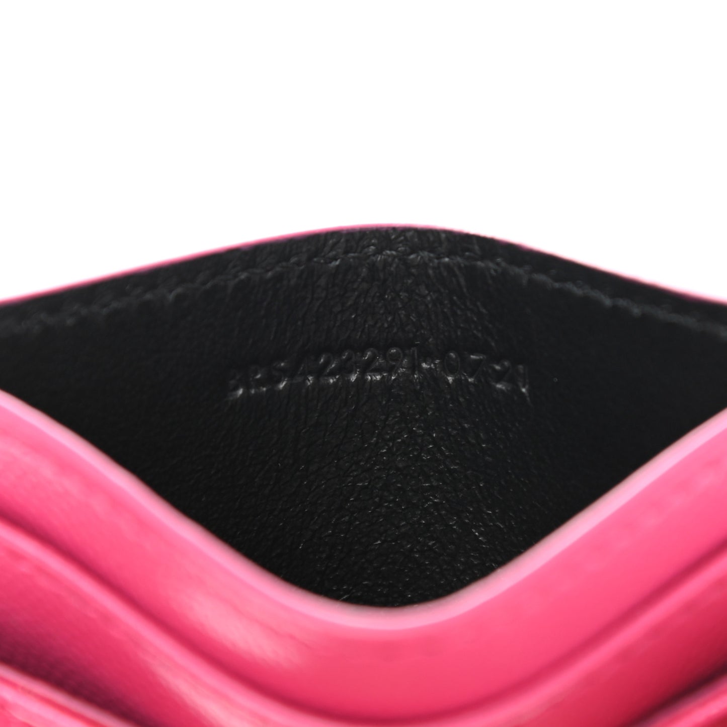 Grain De Poudre Matelasse Chevron Monogram Credit Card Case Fresh Fuxia