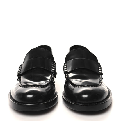 Chanel Shiny Calfskin Logo Loafers 38.5 Black 2 of 9