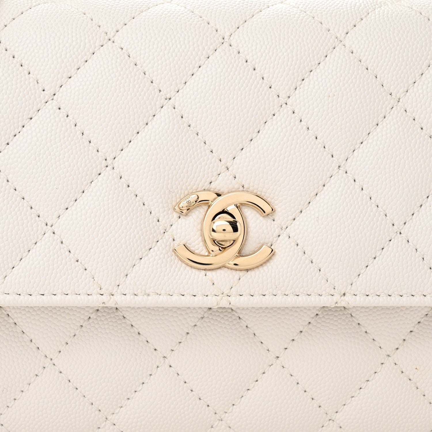 Chanel Caviar Quilted Mini Coco Handle Flap White 8 of 12