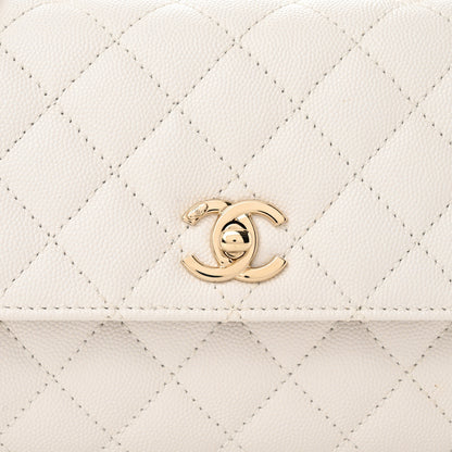 Chanel Caviar Quilted Mini Coco Handle Flap White 8 of 12
