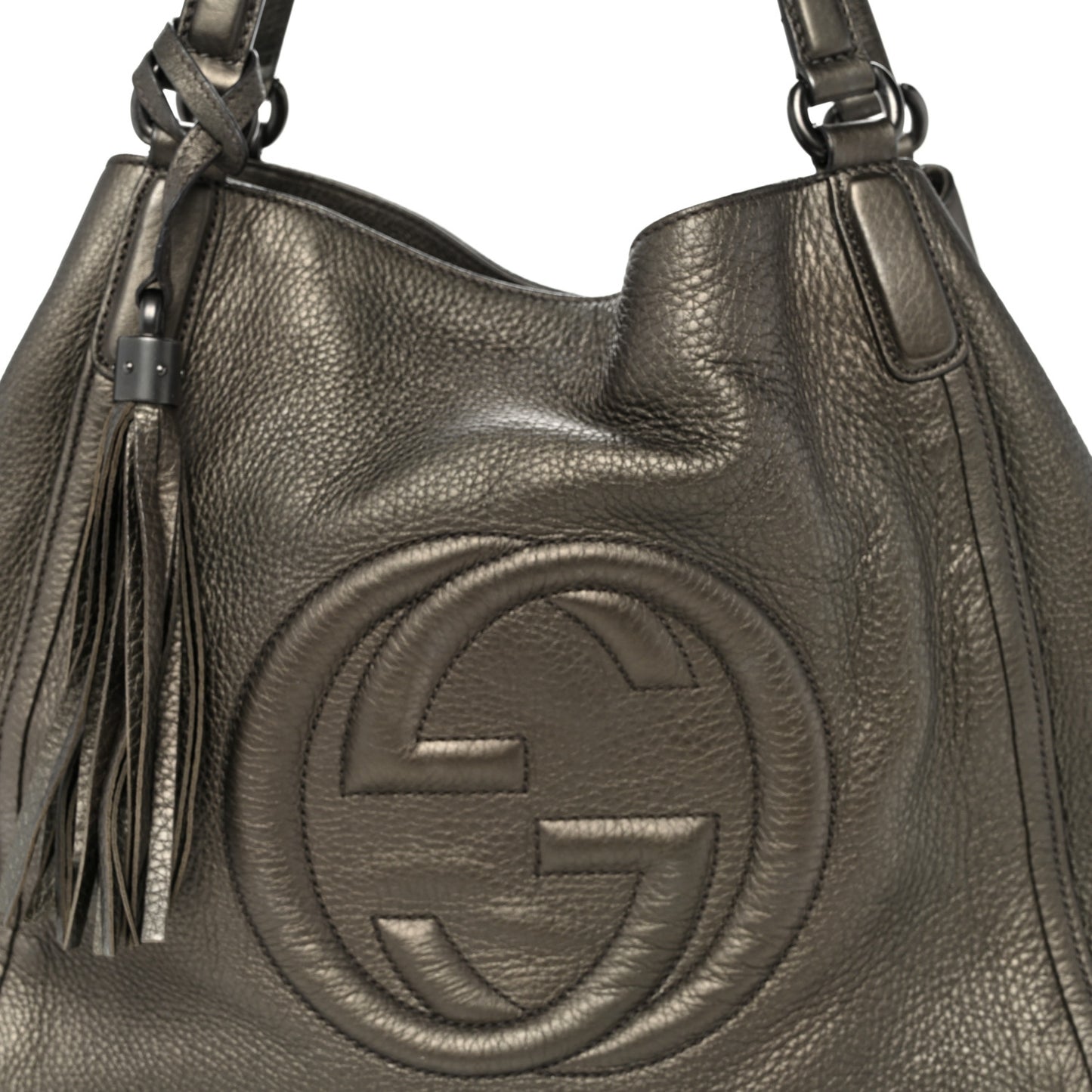Metallic Cellarius Calfskin Medium Soho Shoulder Bag Sasso