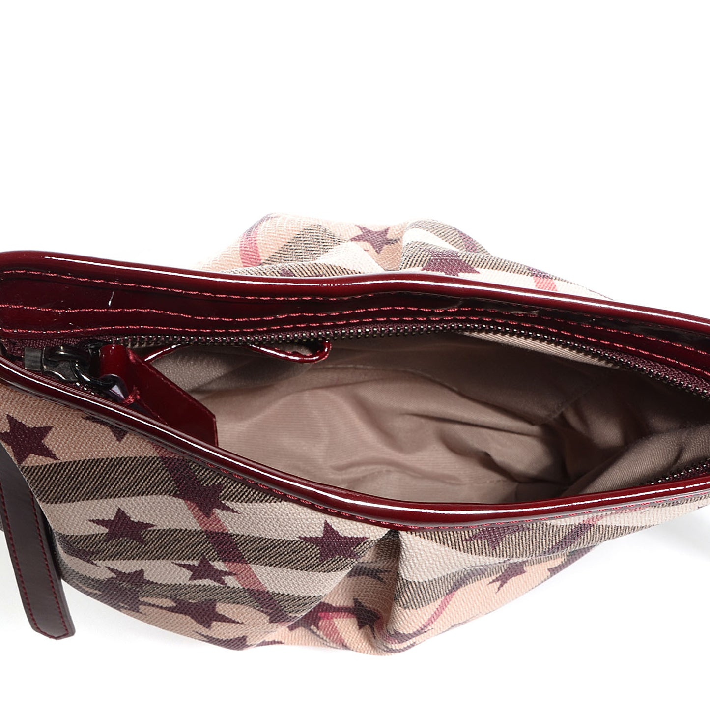 Patent Supernova Check Stars Small Julia Crossbody Bag Berry Red