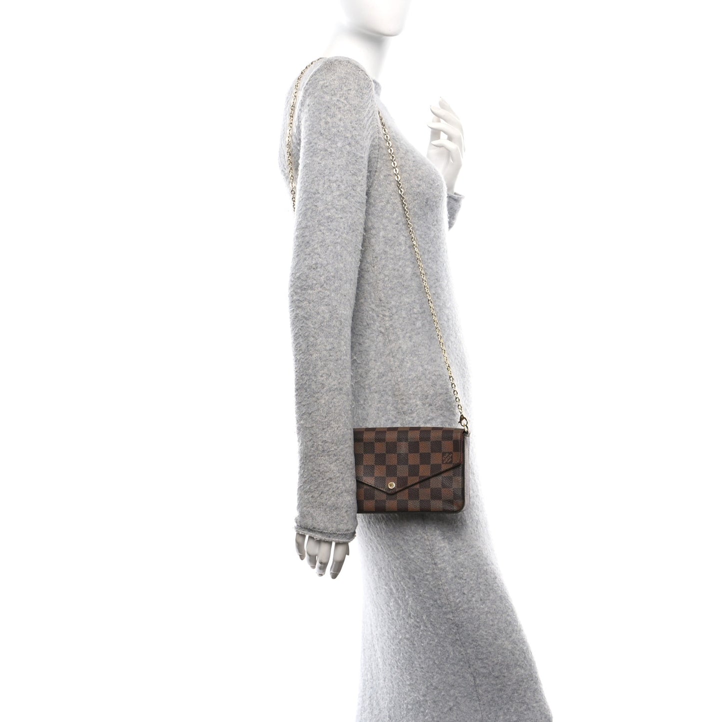 Damier Ebene Pochette Felicie Chain Wallet