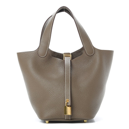 Hermes Taurillon Clemence Picotin Lock 18 PM Etoupe 1 of 10