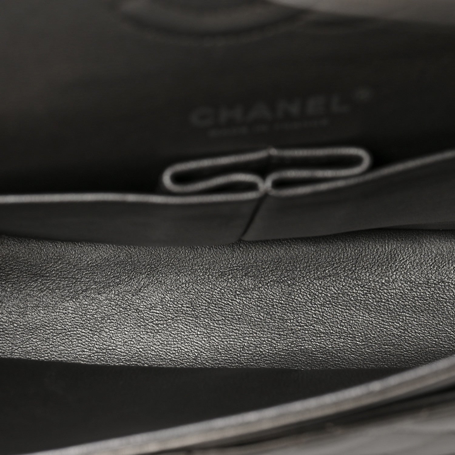 Chanel Metallic Lambskin Quilted Medium Double Flap Pewter 6 of 9
