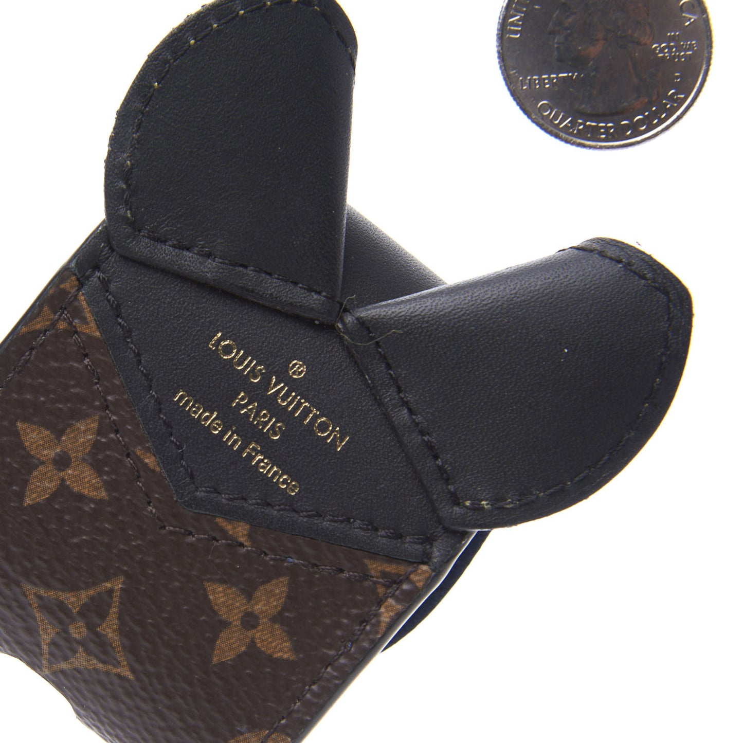 Monogram Cat Earphones Case Black