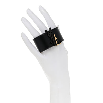 Saint Laurent Calfskin Monogram Bracelet Black 2 of 7