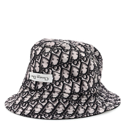 Christian Dior Polyester Cotton Oblique Teddy-D Brim Bucket Hat 58 Black 7 of 15