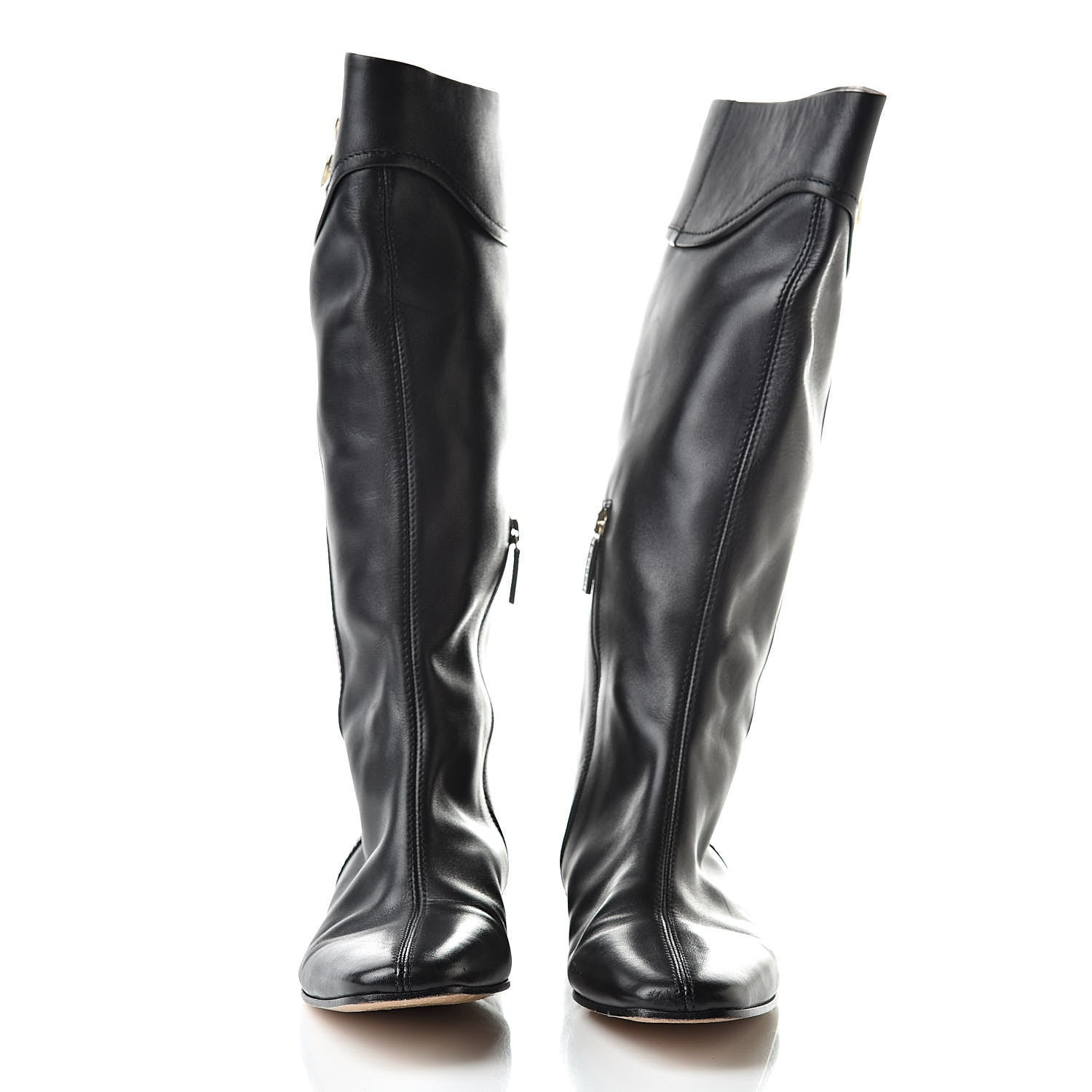 Gucci Calfskin Interlocking G Boots 38.5 Black 2 of 14