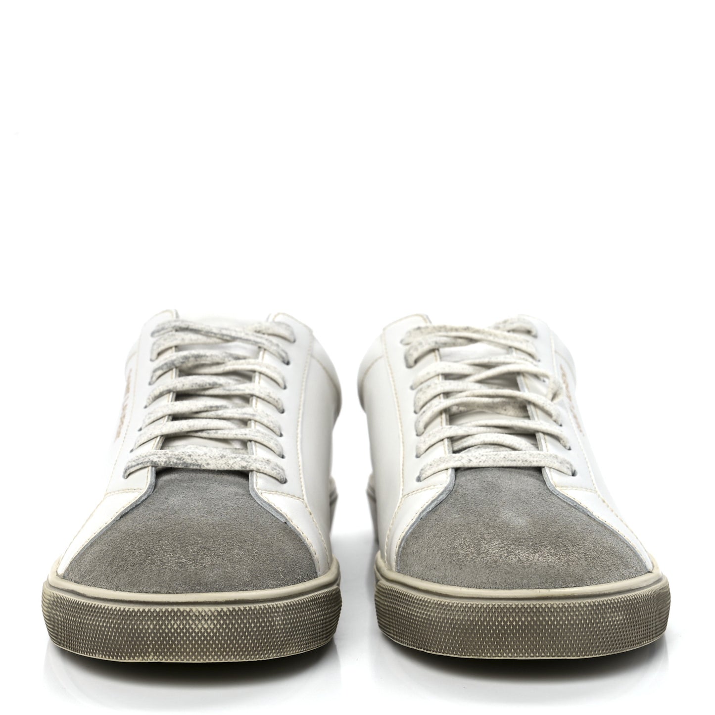 Calfskin Velour Andy Low Top Sneakers 42 Black White