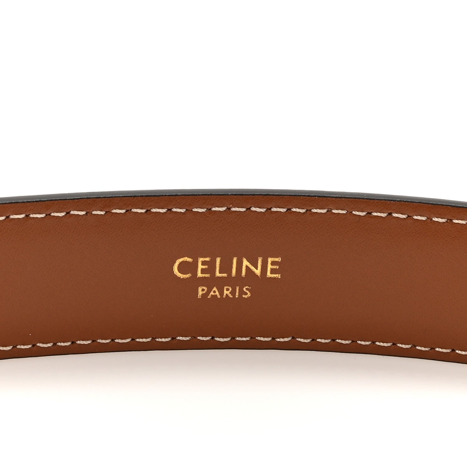 Celine Box Calfskin Small 18mm Triomphe Belt 80 32 Tan 4 of 6