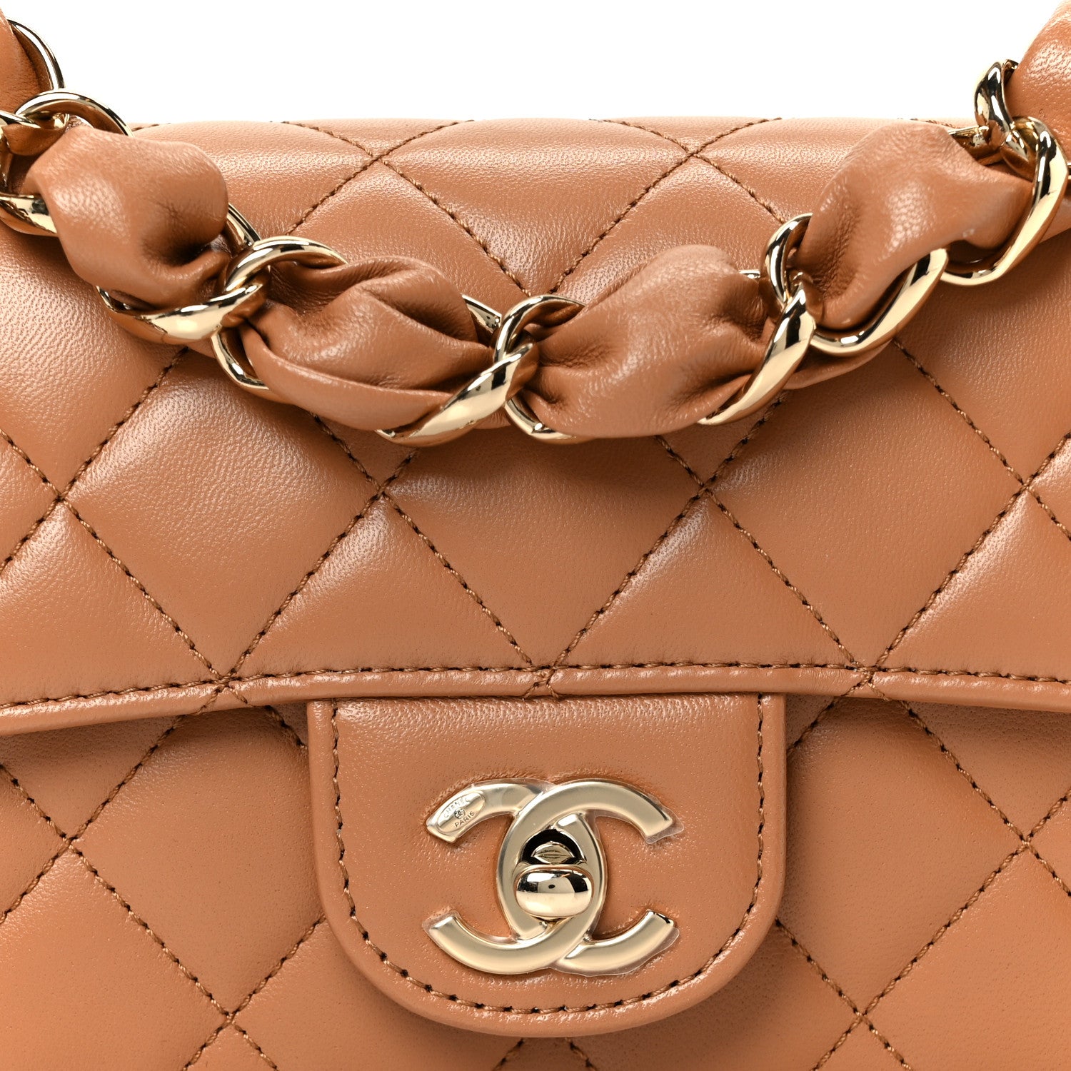 Chanel Shiny Lambskin Quilted Mini Flap Brown 1872640 – FASHIONPHILE