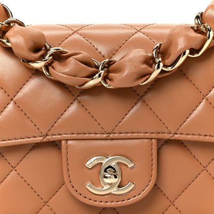 Chanel Shiny Lambskin Quilted Mini Flap Brown 9 of 11