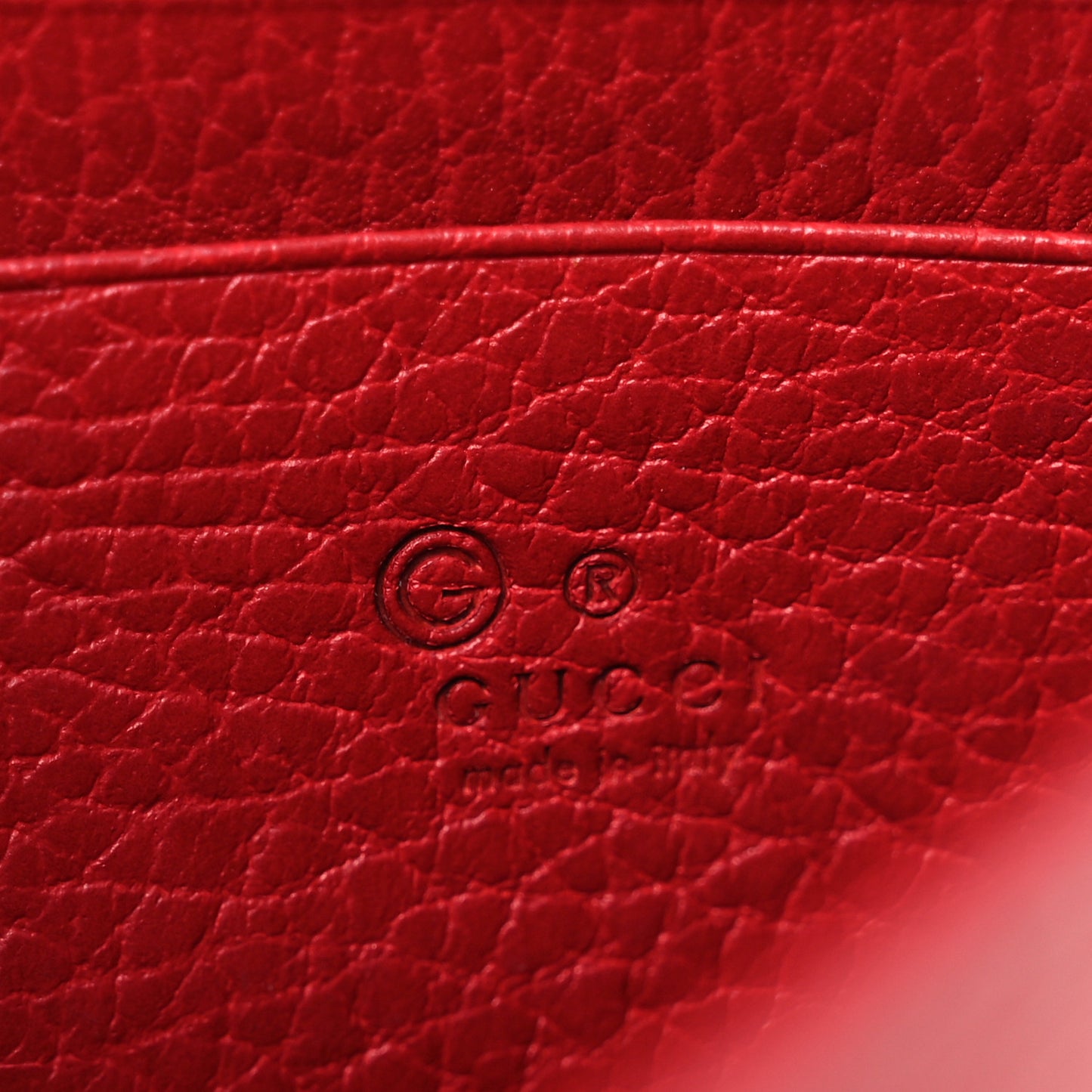 Dollar Calfskin Interlocking G Chain Wallet Red