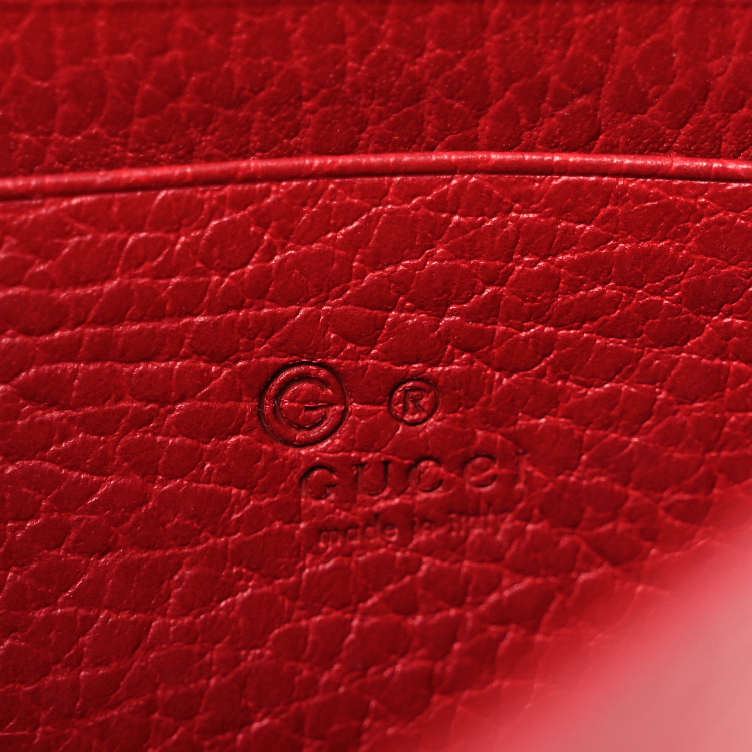 Gucci Dollar Calfskin Interlocking G Chain Wallet Red 6 of 15