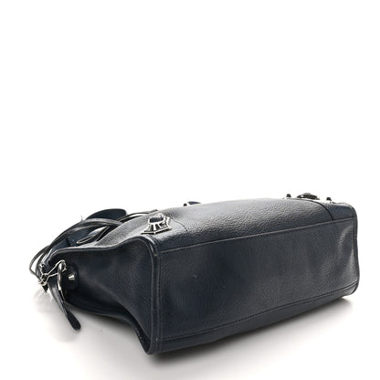 Balenciaga Chevre Silver Metallic Edge Hardware S City Bleu Nuit Dark Sea 5 of 11