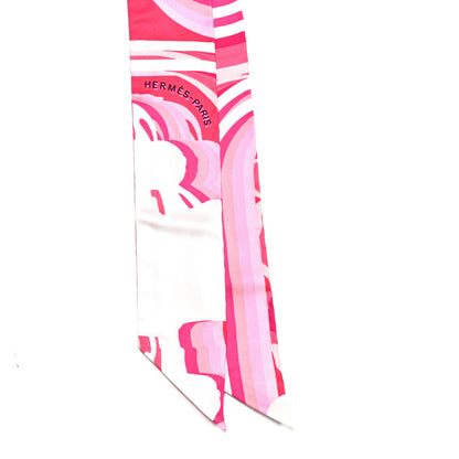 Hermes Silk Brides de Gala Shadow Twilly Rose White Fuchsia 3 of 4