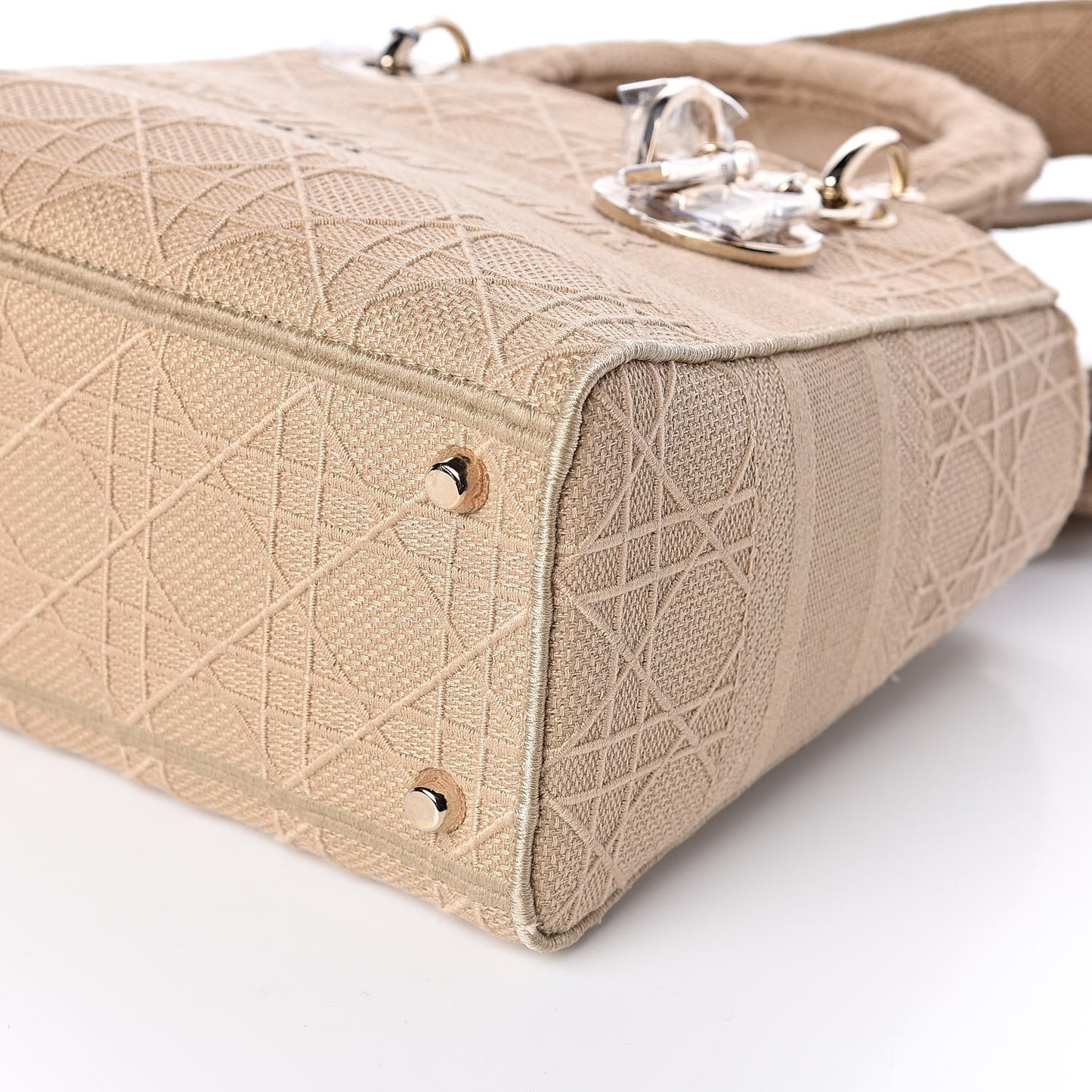 Canvas Embroidered Medium Lady D-Lite Beige